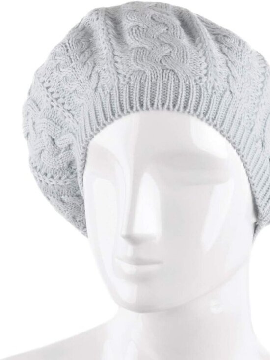 Women\'s Crochet Knitted Style Beanie Slouchy Hat Silver main image 6